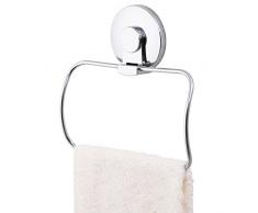 TAILI Porte Serviette Ventouse en Acier Inoxydable Crochet Ventouse et Anneaux Charge 4 KG Simple dInstallation sans Perçage pour Carrelage Paroi de la Douche Salle de Bain Cuisine - Chrome