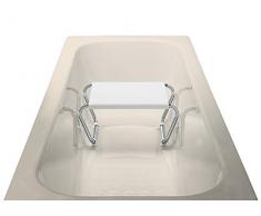 Tabouret en Polypropylène pour baignoire structure en acier, 60 x 39 x 61 cm -PEGANE-