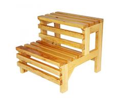 WUDENG Escabeau en bois massif en bois massif repose-pieds baignoire double usage escalier couleur naturelle 39x42x38cm (Couleur : Natural wood color)