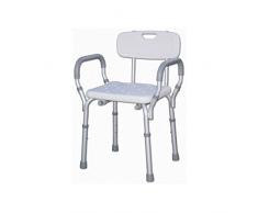 Chaise de douche avec dossier et accoudoirs, coffre Chaise, hauteur réglable
