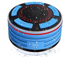 HHX-FXYX-001-FR Haut-parleur de douche, Bluetooth 4.0 Haut-parleur imperméable à l'eau, microphone intégré, radio FM et multiple LED couleur Mini haut-parleur portable pour douche.