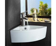TecTake 800444 Lavabo à poser en céramique vasque rectangulaire salle de bain d'Angle - diverses modèles (Type 2 Lavabo d'Angle | no. 402570)