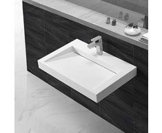 ZTGL Lavabo de Forme Rectangulaire, Luxueuse Vasque à Poser en Marbre Artificiel, Design Tendance et Contemporain, pour Salle de Bain, Vestiaire ou Cabines de Toilettes