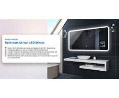 FORAM Moderne Miroir avec LED Illumination Salle de Bain avec Accessoires - sur Mesure - LED Lumineux Miroir avec Éclairage intégré L59