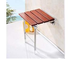 ANXWA Chaise De Bain,Bain Pliant Douche Salle De Bain Siège Pliant Tabouret De Douche Tabouret Mural Tabouret Pliant Siège Chaise Siège Mural Siège Pliant Chaise en Bois De Teck Siège De Douche