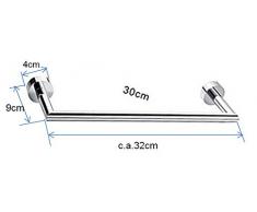 Modern Design Barre Porte-serviette, Porte-serviette murale, pour Salle de bain en massif Laiton Chromé (Barres porte-serviettes 30cm)