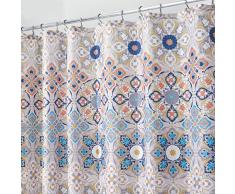 mDesign rideau de douche à motif médaillon indien – accessoire de salle de bain aux dimensions parfaites de : 183 cm x 183 cm – rideau de baignoire durable. couleur: brun