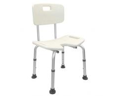 PrimeMatik - Chaise de Douche réglable en Hauteur pour Les Personnes âgées avec Orifice