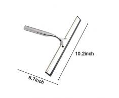 Acier Inoxydable Fenêtre en Verre Raclette Cleaner Douche Miroir Caoutchouc d'essuie-Glace Raclette Aspiration Crochet Eau Outil de Suppression de Vapeur pour Le Nettoyage de Vitre de Miroir