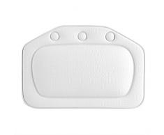 Fdit Oreiller de Baignoire Eponge Souple de Mousse de PVC Rembourrée Coussin de Tête doreiller de Bain dAppui-tête de Spa pour lHôtel de Salle de Bains(Blanc)