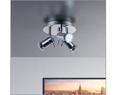 LED lampe Applique de plafond salle de bain/salle de bain/Spot Plafonnier/applique lampe projecteur/plafond/plafond salle de bain/plafond pour salle de bain/IP44/aux projections d'eau/Chromé/blanc chaud