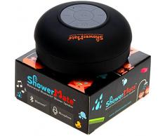 Enceinte haut-parleur sans fil Bluetooth pour la douche ShowerMate | Radio de douche étanche avec kit main libre et micro intégré | Compatible avec tout appareil Bluetooth – Noir