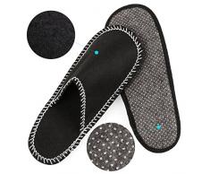 FEMOR 6 Paires Chaussons Jetables Hotel, Voyage, Hôtel Séjour, Sauna, Wellness, Massage, Pantoufle de Spa, Clinique, 3 Tailles Différentes : 36-41-44 Anti-dérapant Feutre avec Sac à Transport