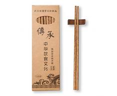 Weisika Baguettes Japonaises 10 Paires Baguettes Naturelles RéUtilisables Lavables pour Lave-Vaisselle Baguettes en Bois Vaisselle Chinoise Ensemble avec Luxueux Noir BoîTe à La Main