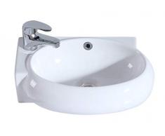 Eridanus Série Orson, Vasque Suspendu Lavabo Mural avec Trop-Plein Salle de Bain Lave-Mains Évier en Céramique L43*L29*H14,5cm