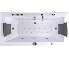 Whirlpool Baignoire jacuzzi jets de massage Douche à double extrémité rectangle Baignoire Spa
