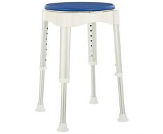 LOMOS Tabouret de Bain et de Douche avec Assise pivotante, Fonction antidérapante et SoftPad