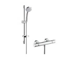 Hansgrohe Ensemble de Douche Croma 100 Vario avec Mitigeur Thermostatique Ecostat Comfort Chrome 27034000