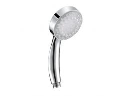 IPUIS Pommeau de Douche Douchette LED Automatique de Changement de 3 Couleur,Tete de Douche Lumineux Ronde Changement de La Couleur Selon la Température de L'eau (Pomme de douche colorée)