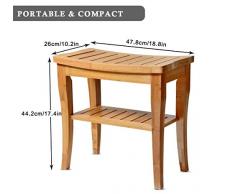 VISTANIA Tabouret De Bain Salle De Bains en Bois Banc Antidérapant Personnes Âgées Siège De Bain Siège De Baignoire Handicapé Chaise De Douche Antidérapante Femmes Enceintes Tabouret De Douche