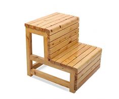 YEXIN en Bois Massif Imperméable Anti-Corrosion Antidérapant Double Marche escabeau escabeau Bain de Baril de Baignoire Pied de Tabouret escabeau à Deux étages (Couleur : B)