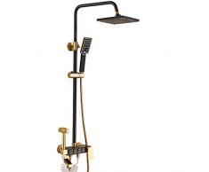 ZHFC Système de Douche de Pluie pour Salle de Bain,Ensemble de Quatrième Vitesse Multifonctionnel Ensemble de Douche de Surpression,Vanne en Céramique,Bande Pistolet a Bidet en Aluminium Space Space
