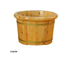 FAP Bassin de Pédicure 26 cm Hight en Bois Massif Double Cèdre Lavabo en Bois Accueil Mousse Bain pour Les Pieds Santé Massage des Pieds Bain pour Les Pieds Bain de Pied Massagers, Couleur du Bois
