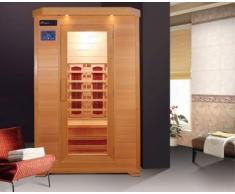 Sauna infrarouge 120 x 115 deux personnes avec chromathérapie et double panneau de contrôle