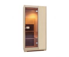 Sauna Infrarouge Zen 'Brighton' 1 Place, Compact et Modulable en Bois Hemlock du Canada - Disponible en 7 Couleurs (Naturel)