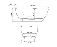 Jacuzzi - Baignoire - Baignoire îlot Ovale Illusion White 154x80 cm