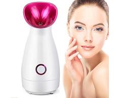 Vapeur Visage Vaporisateur, Cuiseur vapeur facial nano-ionique Spa facial Sauna avec pulvérisateur hydratant à brume chaude, pores nettoyants hydratants et soins de la peau(UE)