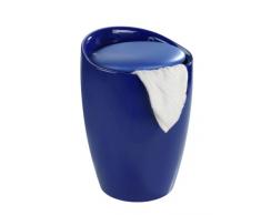 Wenko 20628100 Intégré Candy Tabouret de Douche avec Sac à Linge Bleu