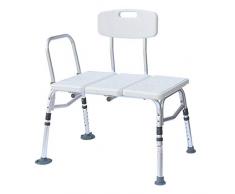 Tabouret Salle de Bain Douche Chaise de Baignoire, Cadre en Alliage D'aluminium Réglable en Hauteur Antidérapant Avec Dossier Siège de Salle de Bain Chaise de Bain de Sécurité Tabouret de Douche,pour