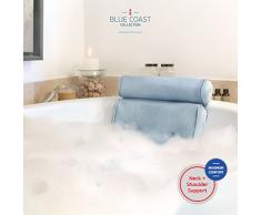 Blue Coast Collection–Coussin de bain pour baignoire et jacuzzi! L'oreiller de spa Bonnieu (Bleu)