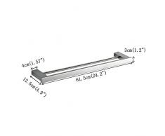 Porte-serviette 40 cm à montage mural double Barres, Chrome, polonais SUS304 en acier inoxydable de salle de bain Accessoires, Xy3302 C-40