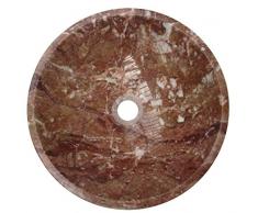 Vasque à poser en pierre naturelle rouge en marbre rond lavabo évier salle de bains cercle. 40cm de diamètre x 13cm de profondeur (B0066 nw)