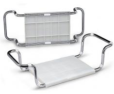 Siège pour baignoire en Polypropylène autoportant structure tube chromé blanc, 41 x 35 x 61 cm -PEGANE-