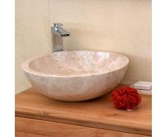 Océan Line Vasque à Poser en marbre crème, Lizéa