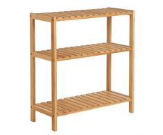 SONGMICS Etagère en Bambou Rangement Salle de Bain étagère à Chaussures, étagère à Livres étagère pour Fleurs, 3 Niveaux, 60 x 26 x 66 cm BCB33Y