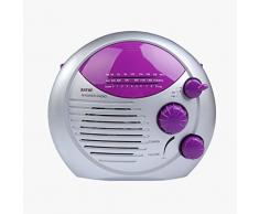 Radio de douche - SAYIN AM radio FM de douche, radio etanche pour salle de bains, suspendus Radio de musique Violet