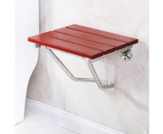 Li Li Na Shop Chaise de Douche en Bois Massif Tabouret de Salle de Bain Banc Suspendu Chaise de Change pour Chaussures de Toilette Tabouret Pliant Mural Tabouret de Repos (Size : 31cm(12.2 inches))