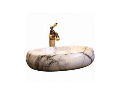 ZI LING SHOP- Marbre Motif Art Au-dessus Contre Bassin Lavabo Vasque Ovale Grand Bassin Au-Dessus Bassin (60x43x15cm) bathtub