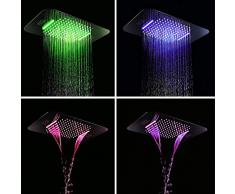 TQ Pomme de Douche LED Plafond SUS304 Salle De Bains Douche Accessoires Musique Radio FM Bluetooth Cascade des Averses De Pluie580 * 380mm,phoneControl