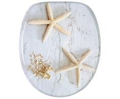 Abattant WC frein de chute soft close - Finition de haute qualité - Fixation facile (Étoile de mer gris)