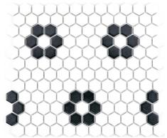 Carrelage mosaïque en céramique Noir Blanc mat, pour carrelage mural salle de bain WC douche Cuisine Miroir Support pour baignoire Revêtement WB11 A de 0103