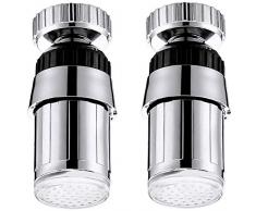 Pomme de douche Robinet de cuisine salle de bains Robinet lumineux Buse douche tête Led Robinet Ruban trois couleurs à température contrôlée Facile à nettoyer Patte et installer, vous offre une excell