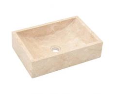 yorten Évier, Marbre Crème Lavabo, Lavaboen Marbre, 45 x 30 x 12 cm, Pierre Naturelle