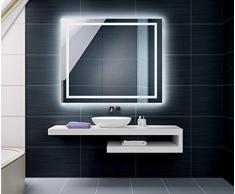 FORAM Moderne Miroir avec LED Illumination Salle de Bain avec Accessoires - sur Mesure - LED Lumineux Miroir avec Éclairage intégré L15
