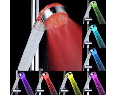 Bloomwin Douchette LED Pommeau de Douche Lumineuse 3 Jets 7 Couleurs Changeantes