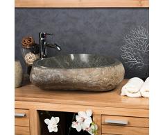 wanda collection Grande Vasque en Pierre Naturelle Galet DE Riviere 50